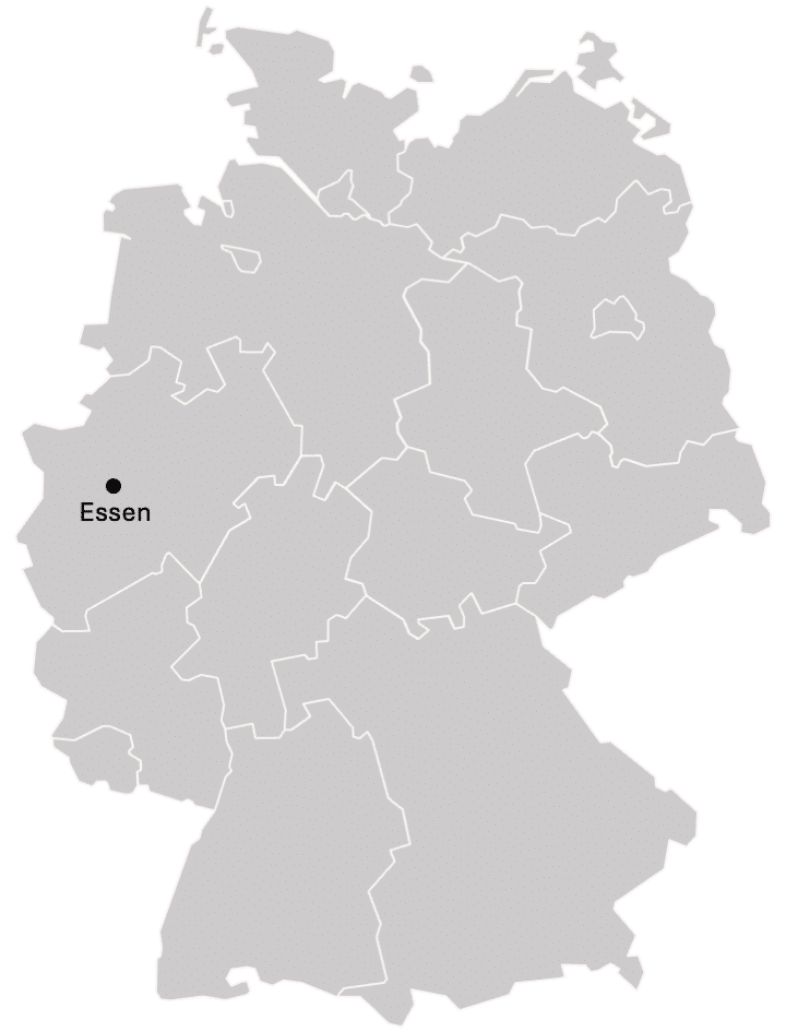Landkarte Deutschland mit Standort Essen