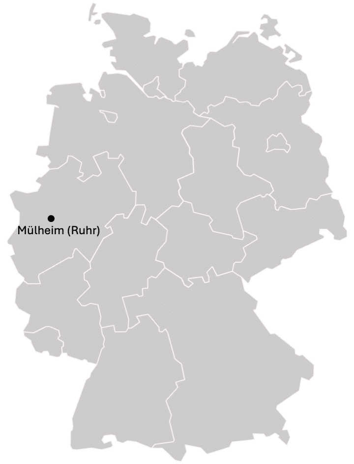 Landkarte Deutschland mit Standort Mülheim an der Ruhr